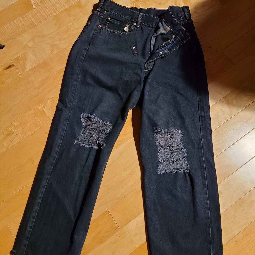 Custom Wide Leg Cross Waist Levi's Denim L30